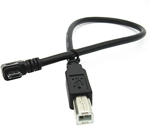 Aukson C46 Micro USB auf USB B Kabel, rechts abgewinkelter Micro USB OTG Stecker zu USB B Stecker – Ideal für Drucker und Audio-Schnittstellen