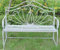 GlamHaus Metal Garden Bench Seat Patio Furniture Foldable Antique Grey Beautiful Shabby Chic Handmade Vintage (Metal Valencia)