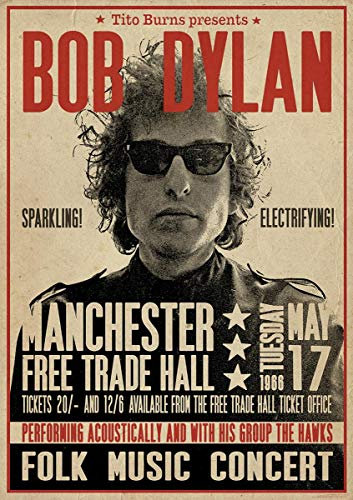 Close Up Bob Dylan Poster Manchester Free Trade Hall (59,5cm x 84cm) + Original tesa Powerstrips® (1 Pack/20 STK.)
