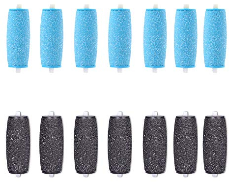 14er-Pack Extra Grob Mineral Ersatzrollen kompatibel Mit Velvet Smooth Hornhautentferner Nachfüll-Rollen mit Diamantpartikeln(7 extra grobe und 7 gleichmäßige grobe)