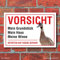 WERBEPUNKT. Schild Vorsicht, Ente, betreten verboten, lustig 3mm Alu-Verbund, 300 x 200 mm