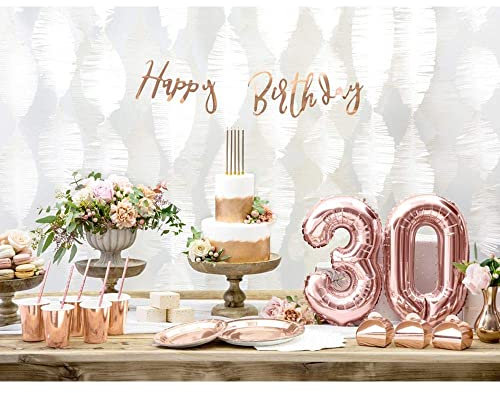 Palloncino FOIL MYLAR numero 30 ROSA GOLD 35 cm