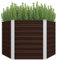 vidaXL Galvanised Steel Raised Garden Bed in Brown - Spacious Flower/Herb Planter for Patio/Garden/Balcony Decor