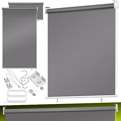 KESSER® Store Vertical Marquise de Balcon Protection visuelle Protection Solaire Store latéral Ombrage, Stable et résistant aux intempéries, pour Balcon, terrasse, Jardin, Gris, 100x140cm