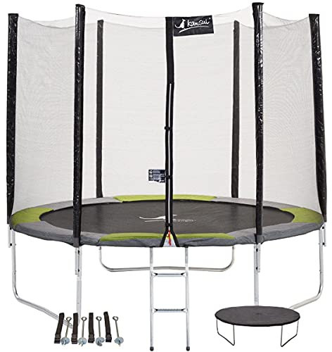 Kangui - Trampoline Rond Ø300cm avec Filet, échelle, bâche et kit d'ancrage - RALLI 300