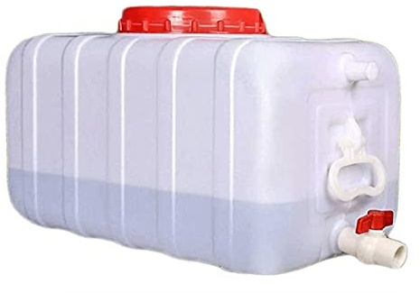 Rechteckig Outdoor-Wassertank Mit Wasserhahn Kunststoff-Wasservorratsbehälter Portable Home Storage Eimermit Griff, 25L/45L/80L/110L/160L Wassertank für Fahrzeug Camping Outdoor Lange Reise,(Size:80L)