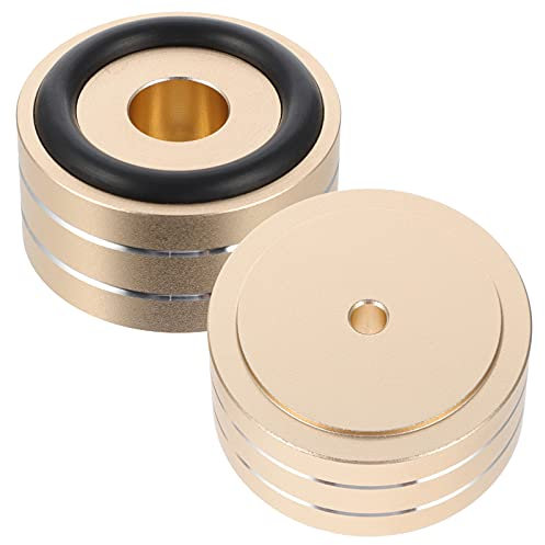 Milisten 2pcs Adhesive Bumper Feet for Speakers Subwoofers Amplifier Feet Pads Home Theater Electronics Audio Equipment Anti- Vibration Noise Platform Stand Turntable Feet Pad (Golden)