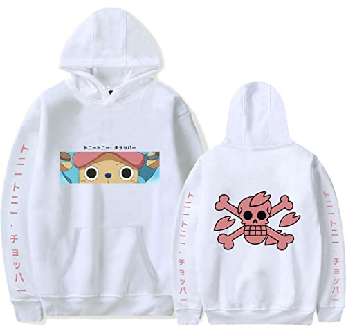 Ubeisy Symish One piece hoodie luffy hoodie cosplay costume chopper anime sweatshirt for men and boys,06977white-XXS1