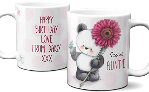 Cute Teddy Bear Auntie Mug, Personalised mug for Auntie, Personalised cup for Auntie, Personalised gift for Auntie, Personalised present for Auntie, Birthday Mug, Add Your own Message.
