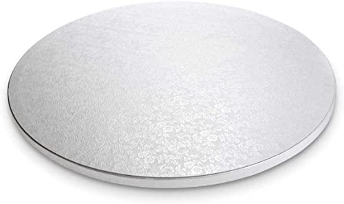 Piatto SottoTorta rigido vassoio TONDO Ø 20cm - CAKE BOARD argentato - altezza 1,2cm- ideale per trasportare torte decorate con il cake design e con sculture in pasta di zucchero