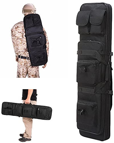KLZUOPT Gewehrkoffer Doppelter Langer Gewehrkoffer, taktischer Gewehrrucksack, weicher Gewehrkoffer mit Mehreren Taschen, Schrotflinten-Airsoft-Koffer für die Jagd