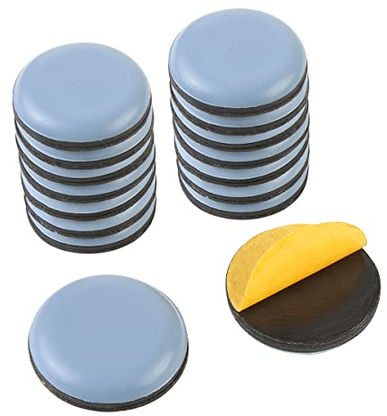 LICQIC Teflongleiter Selbstklebend, Möbelgleiter Kunststoff, PTFE Gleiter für Glatte Böden und Teppiche, 16 Stück 20mm Runde
