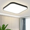 ZMH Deckenlampe LED Deckenleuchte Schlafzimmer - Schlafzimmerlampe Flach 27cm Küchenlampe Schwarz Badezimmerlampe Eckig Bad Deckenbeleuchtung IP44 Badlampe 4000K 19W für Küche Flur Badezimmer