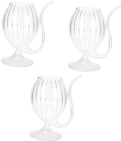 RAKUTE 1pc Drinking Port Transparent Restaurants Clear Barware in Decanter Club Cocktail Tube with Vampire Creative Red Ml Cup Built- Halloween Parties Mug Beverage Jug (Color : Transparent colorx3pc