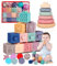 Montessori (25 pièces) pour Enfants 6 Mois et Plus, Cube Balle Sensoriels Souples a Empiler, Anneaux d'empilage, Jeux Eveil, Jouet de Bain et Dentition pour 6-12 Mois, Jouet Bebe 6 Mois