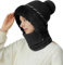 crazy bean Wintermütze Strickmütze Nackenwärmer Winter Stricken Mütze Damen Gesichtsabdeckung Warme Kopfhaube Outdoor (Schwarz)