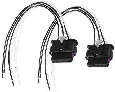 A ABSOPRO Licht Verkabelung Steckdosenadapter Für BMW F20/F21 10-19 2er Set | Metall, Kunststoff, Gummi, Schwarz, 21,5 Cm Gesamtlänge, 19 Cm Kabellänge, OE-Nr. 61132359993, Passend Für BMW F20/F21