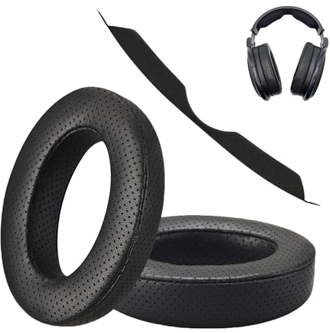 AHG Replacement Ear Pads & Headband Cushion Pad Compatible with Sennheiser Headphones HD600 HD650 HD660S HD 660S2 Massdrop X HD 6XX HD58X Jubilee HD580-Sheepskin Leather & AHG Dual-Layer Foam (Black)