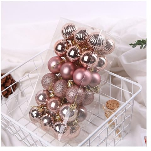 Rxuaw 36pcs Weihnachtsbaum Hängende Kugeln Bunte Malerei Dekorative Glitzernde Weihnachtskugeln für Festival Home Dekoration