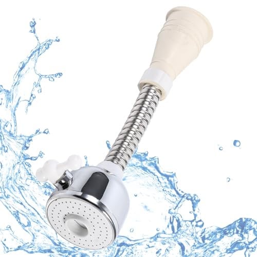 Faucet Aerator, 360°Swivel Kitchen Tap Spray Head Attachment, Flexible Faucet Sprayer, Water Saving Tap for Bathroom Kitchen Most Faucet Models