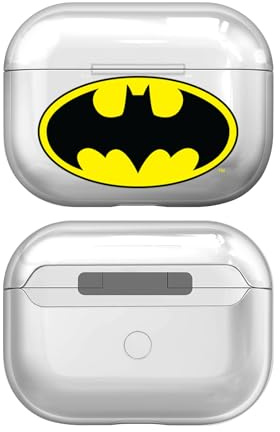 Head Case Designs Offizielle Batman DC Comics Klassisches Logos Durchsichtig Harte Kristall Handyhülle Hülle Huelle kompatibel mit Apple AirPods Pro 2 Charging Case