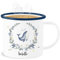 Emaille Becher Blechbecher - Süßer Wal Walfisch - 300 ml - Weiß Blau - wale walen tasse buckelwal name dem und personalisierte