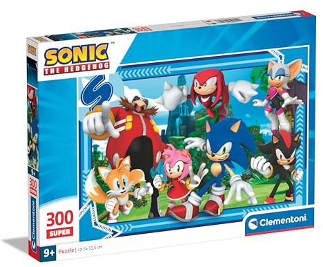 Clementoni Jigsaw Puzzle Sonic 300 Pieces, Puzzle for Kids Age 9+, Made in Italy, 21729