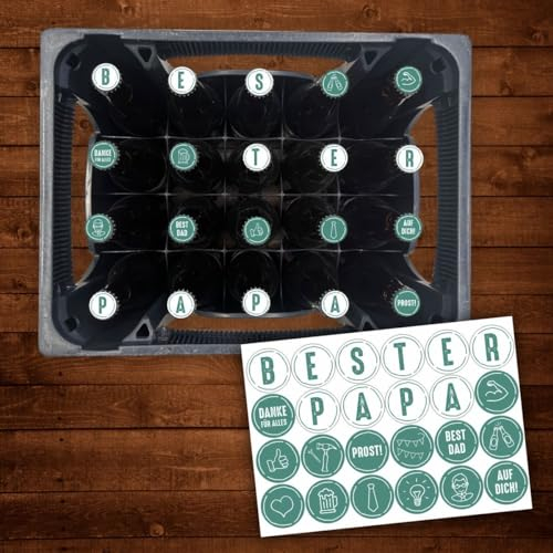 AUFKLEBER SET für Bierkasten - BESTER PAPA - Bierkiste Sticker Geschenk Vatertag Männertag Geschenkidee
