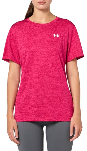 Under Armour Damen UA Tech™ Twist Kurzarm-Top, Shaded Fuchsia/White, M