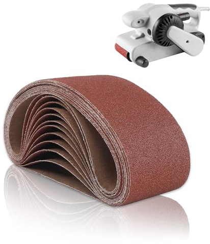 Forhandy Schleifbänder 75x533 mm, 15 Stück Gewebe Schleifbänder Schleifband Set je 3 x Korn 80/120/150/240/400 Kompatibel für Bandschleifer Schleifbänder zum Schleifen Feilen Schärfen und Entrosten