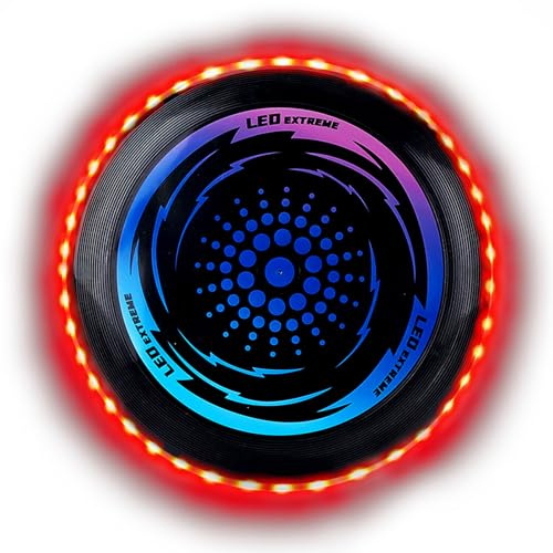 HUIKUANGEU Ultimate Frisbee led,led Frisbe Leuchtend,Leuchtende Flugscheibemit 49LED-Lichter,Weiche Flugscheibe Leuchtscheibe für Erwachsene und Kinder,Disc Spaßsport für Kinder Erwachsene im Freien.