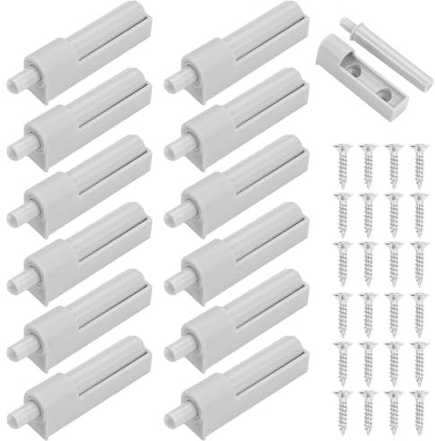 12 Stück Softclose Nachrüsten, Schranktür Dämpfer mit 24 Schrauben, Softclose Türdämpfer, Push To Open Türöffner für Küchenschrank Türdämpfer zum Softclose Nachrüsten