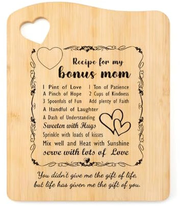 Planche à Découper Cadeau Cadeau pour Maman Planche à Découper en Bois Idee Original Utile pour Mamma pour Belle Maman Cadeau Noel Saint Valentin Bougie Fete des Meres 30 x 22 CM