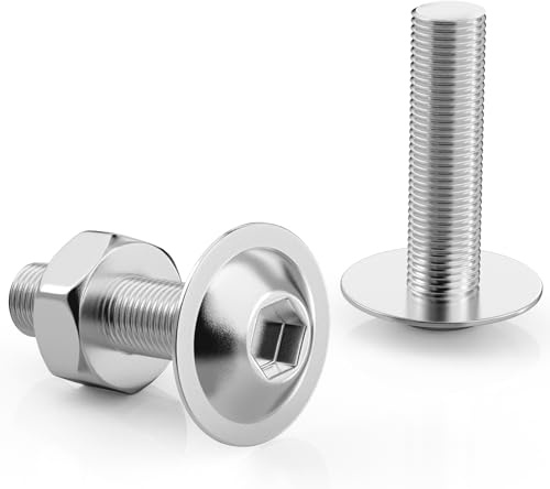 50 Stück Linsenkopfschrauben M5x20mm Schrauben Edelstahl Innensechskant mit Muttern und Flansch M5 Flachkopfschrauben Edelstahlschrauben A2 V2A ISO 7380 Gewindeschrauben Rundkopfschrauben Vollgewinde