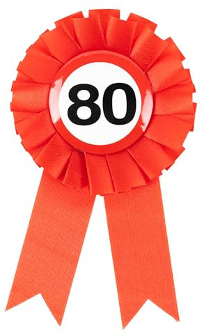 80 Geburtstag Deko Anstecker Verkehrszeichen rot/weiß - Originelle Geburtstagsdeko für einen gelungenen 80 Geburtstag Mann oder Frau - Tiwoca