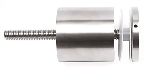 Stainless Steel 316 Glass Clamp 50mm Glass Stand-Off Clamp 10-12mm Thick Strong & Durable Stand-Off Fittings M10 Nails Balustrade Balcony Stainless Steel Signboard Fixings Holder