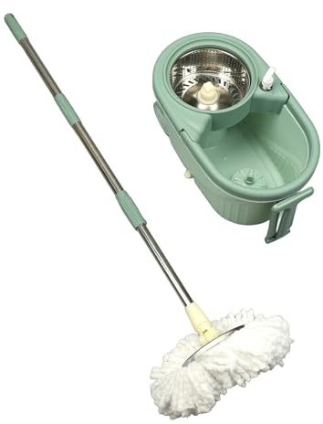 Spin Mop And Bucket, Mop for Home Mop Bucket Separate Dirty Water Mop Bucket With Wringer Double Drive Washable Bucket System for Hardwood, Tiles, Linoleum, Floor
