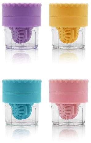 Vastsoon 4 Pack Contact Lens Case, Manually Contact Lens Washer Cleaner Solution Soaking Container for Travel, Daily Use