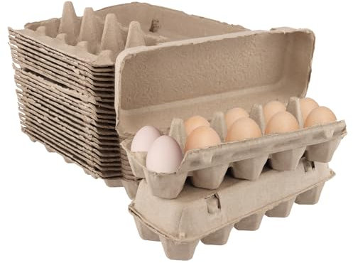 FAAING 25 Stück Eierkarton 10er Pappe, Eierpappen Eierschachtel Eierbox Pappe Eierbehälter für 10 Eier und Ostereier Handwerk