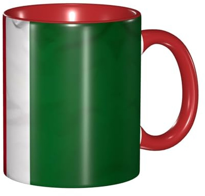 Dfekgoklpf Italy Flag 11 Oz Two-Tone Porcelain & Stoneware Ceramic Coffee Mug Microwave Safe Ceramic Cup Custom Drinkware Cup with Handle Ideal Coffee Companion