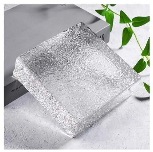 Zfmnoyev 1 Brique Rectangulaire en Cristal, Brique De Verre, Cloison en Blocs De Verre Haute Transparence, pour Bars, Hôtels, Centres Commerciaux, Bureaux(Clear-B)