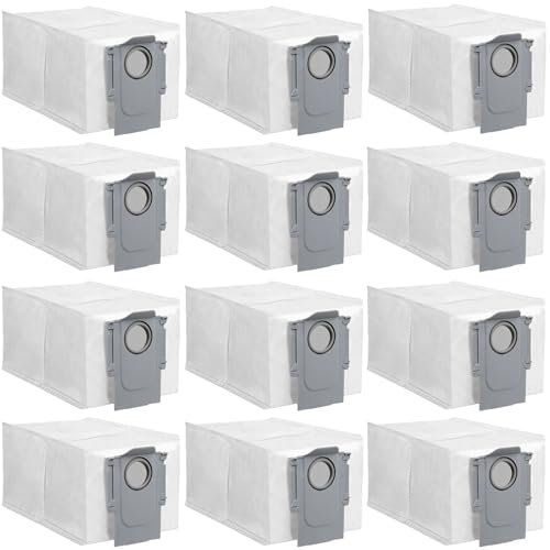 Moupaa Lot de 12 sacs à poussière de rechange pour aspirateur robot Roborock Saros Z70, grande capacité