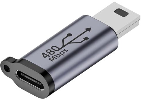 Adattatore USB C Mini – USB A maschio a USB C femmina, convertitore dati | 480Mbps velocità di trasferimento con trasmissione affidabile del segnale per smartphone, fotocamera, soluzione adattatore da