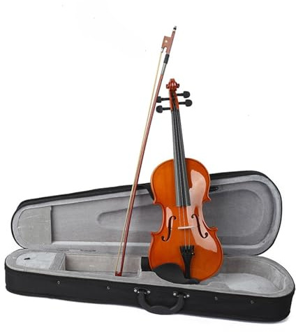 Akustische Violine Anfänger Übungsvioline Aus Fichtensperrholz Lindenholzboden Und Seiten 3/4 Saiteninstrument(1/2)