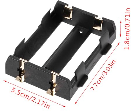 YAOGUI 1Pc 2x 26650 Batteries Holder Box Storage For Case Container With Pins For 26650 Rechargeable Battery Battery Case Holder Box Bracket Stand Shelf Storage Container Pack Cover