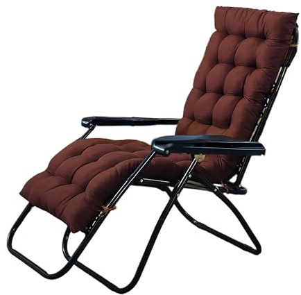 Surwin Tinta Unita Cuscino per Sdraio da Esterno Imbottito, Morbido Cuscini per Sdraio Cuscino per Lettino Prendisole, Cuscini da Esterno, Materassino per lettino Prendisole (Caffè,53x188cm)