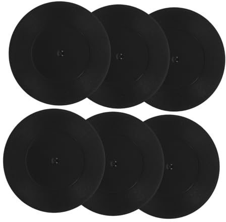 ERINGOGO 6pcs Vintage Vinyl Disc Coasters with Nonslip Base Creative Mug Pads for Drink Protection Heat Resistant Retro Record Cup Mats for Home Bar Music Lovers