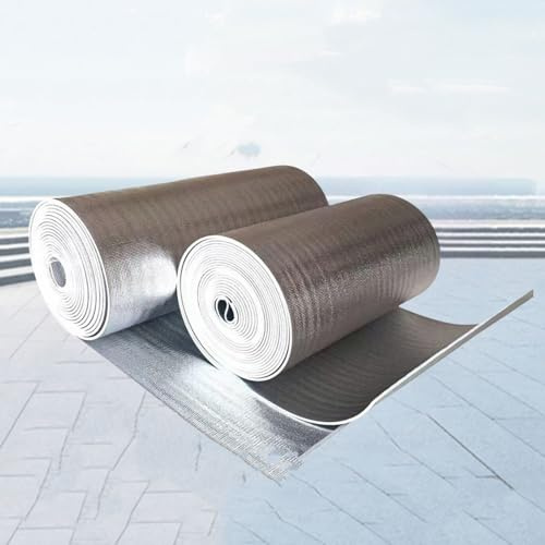 Reflektierende Fenster-Dämmrolle mit Strahlungsbarriere und Brandschutz, Blasenisolierung aus Aluminiumfolie zur Wärmeerhaltung, Wärmeblockierschild - 10M(32.8FT) - Für Haus, Garag(Size:25CM(9.84IN))