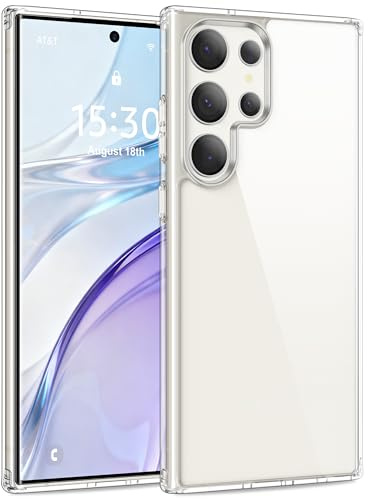 USLAI Case for Samsung Galaxy S23 Ultra 5G, Anti-Yellowing, Clear | Anti-Yellowing, Scratch Resistant Hard Back, Shockproof & Military‑Grade Drop Protection