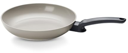 Fissler Ceratal Evo Classic Frying Pan Diameter 28 cm Warm Grey - Ceramic Pan Made Without PFAS/PTFE, Water-Based Non-Stick Coating, Ergonomic Handle, Induction, Made in Germany